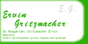 ervin gritzmacher business card